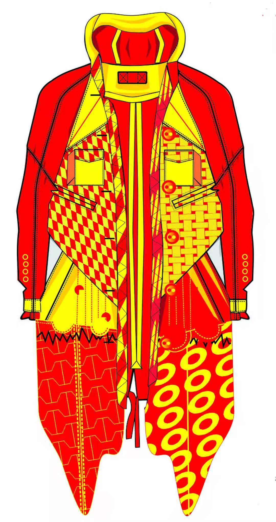 服装创意设计款式图面料再造