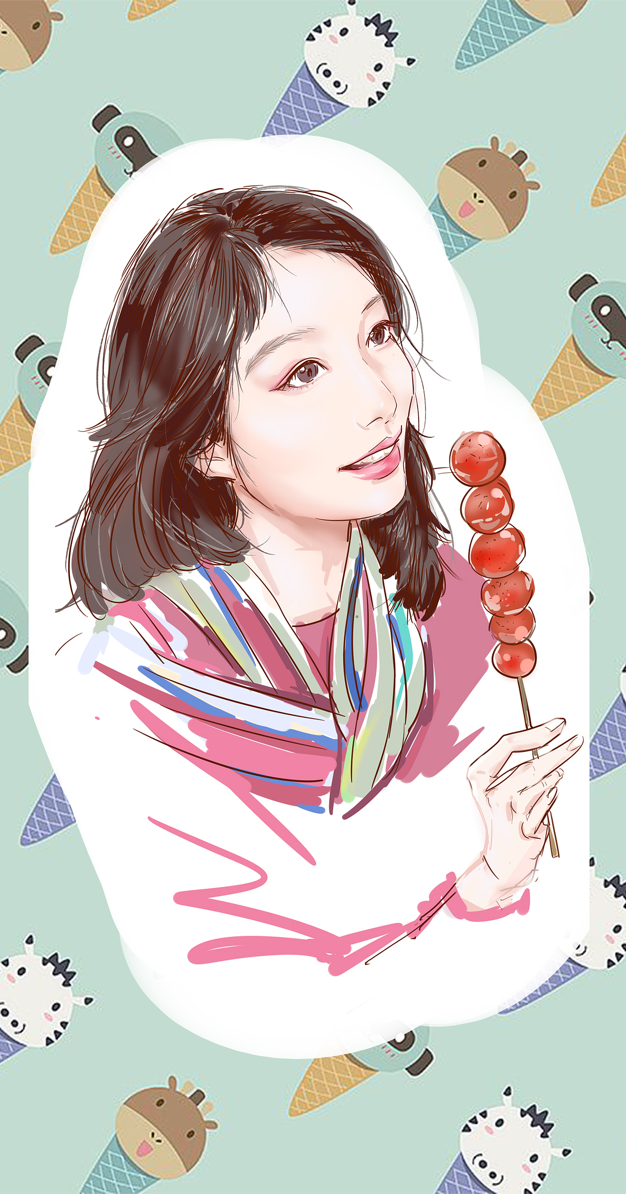 电脑手绘头像-1（图ZMTE5NjY4ODg4） - 艺术插画 - 站酷设计师噢啦噢啦噢啦噢啦原创素材 - 站酷ZCOOL