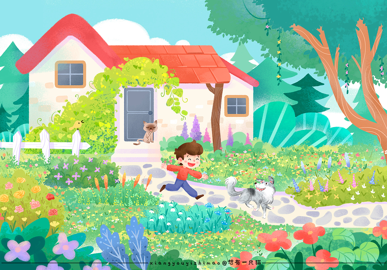 花园大洋房（图ZMzU0NDgzMDAw） - 创作习作 - 站酷设计师想有一只猫原创素材 - 站酷ZCOOL