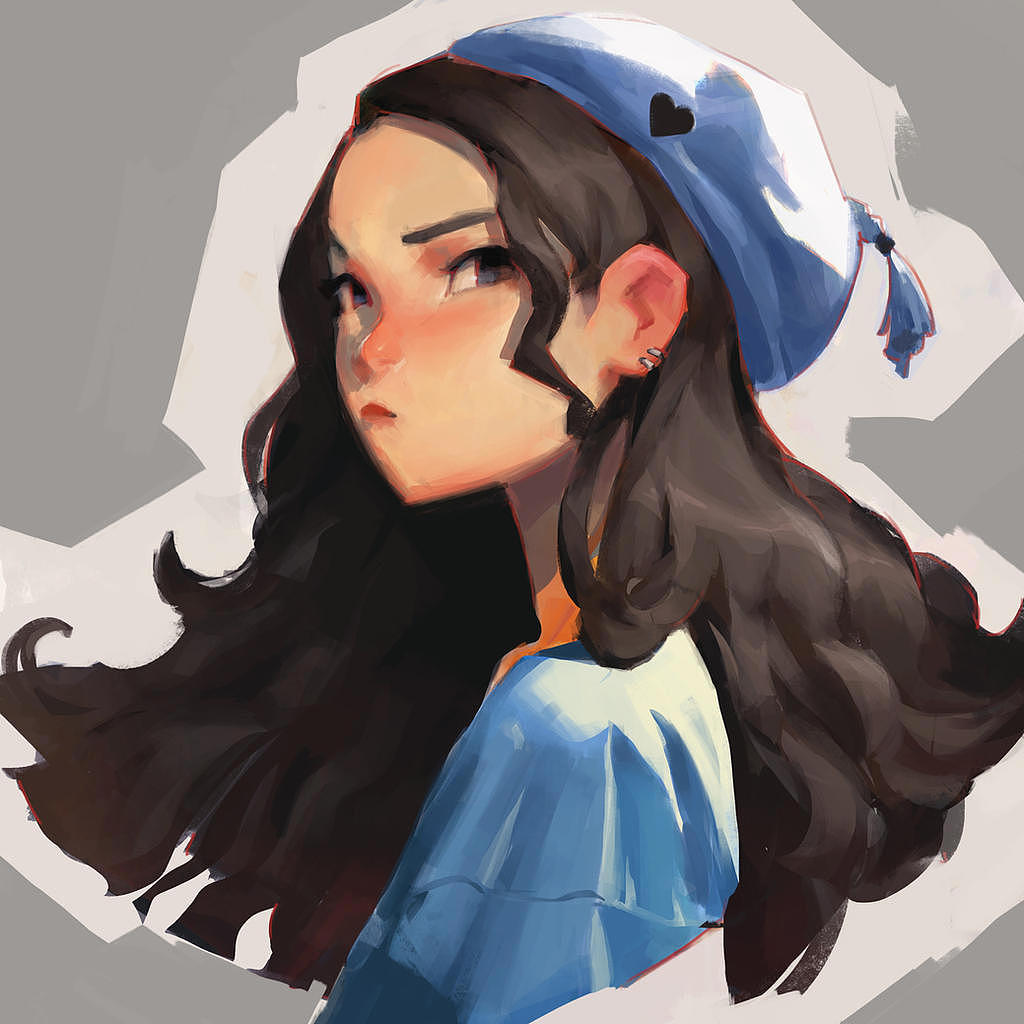蓝色的女孩（图ZMjk0NzczNzY4） - 人物/生物 - 站酷设计师田螺煎鸡蛋原创素材 - 站酷ZCOOL