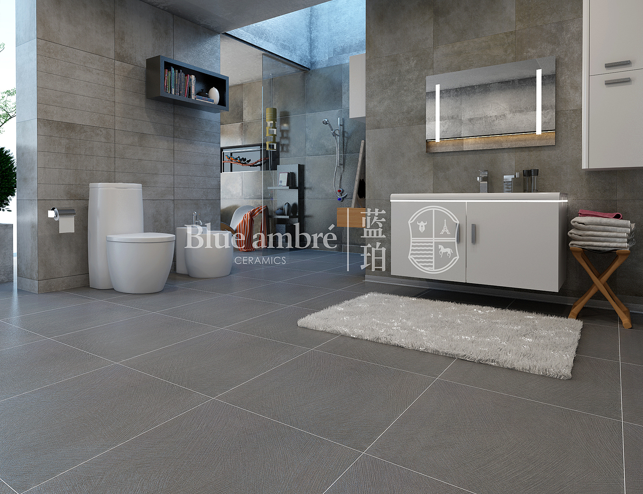 蓝珀瓷砖A系列空间效果图（图ZMTYyODg5OTQw） - 家装设计 - 站酷设计师言兮之原创素材 - 站酷ZCOOL