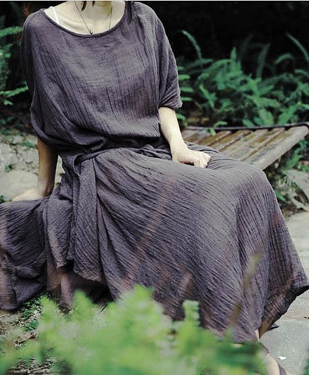 原创设计&nbsp;很特别的深灰色复古麻袍子&nbsp;【熟悉却陌生的神秘感】