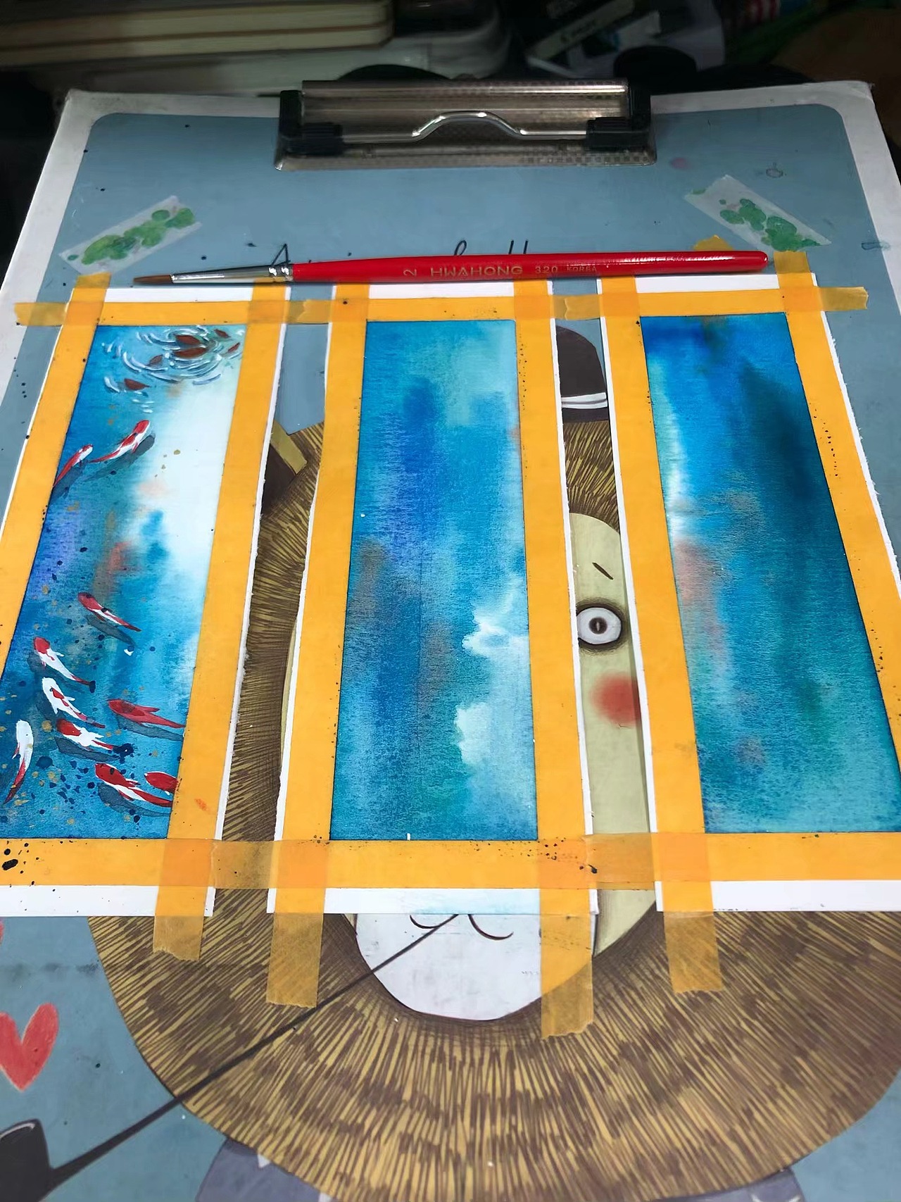 池塘•鱼•海•山