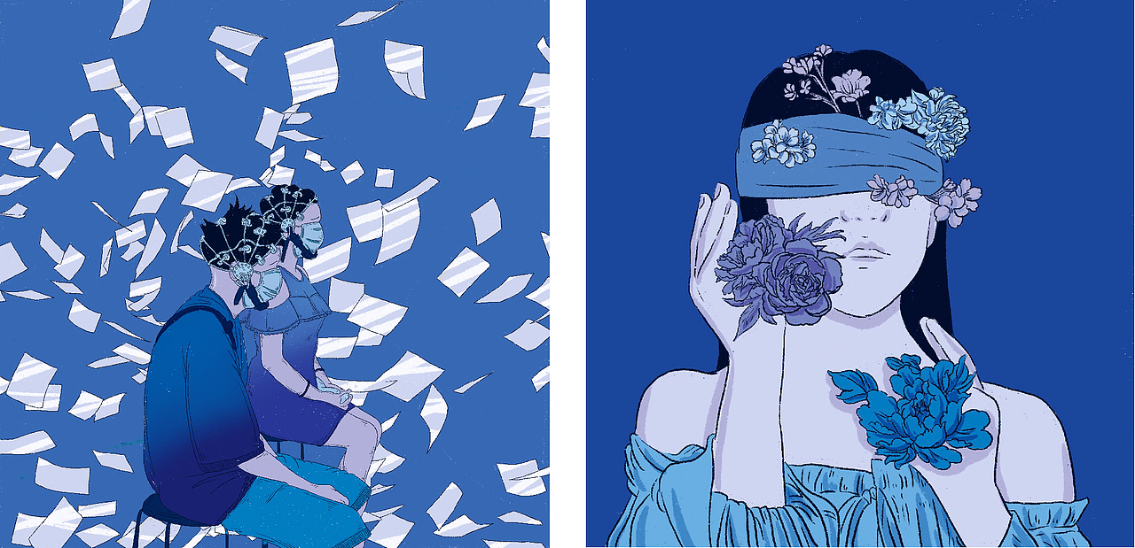 日子和我都很难过--抑郁症主题插画