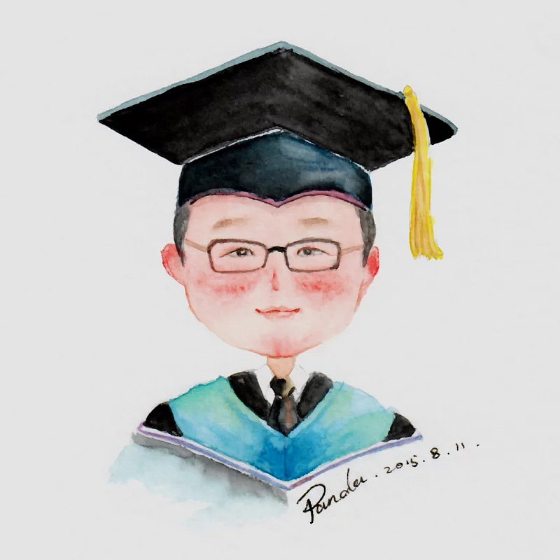 卡通头像水彩画