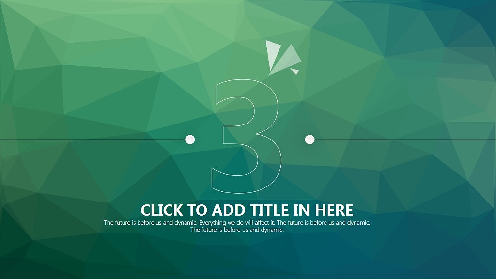 宅寂系列:动态微立体LOW POLY低面多边形PPT模板