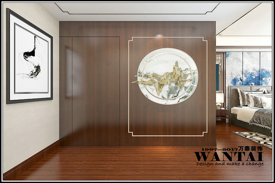 兖州万泰装饰|兖州锦绣华府180平四居室新中式装修效果