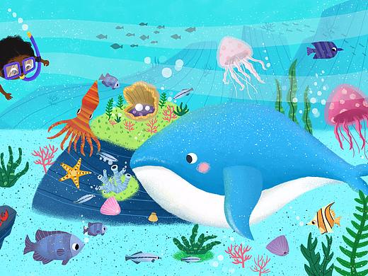 海洋世界儿童插画创作