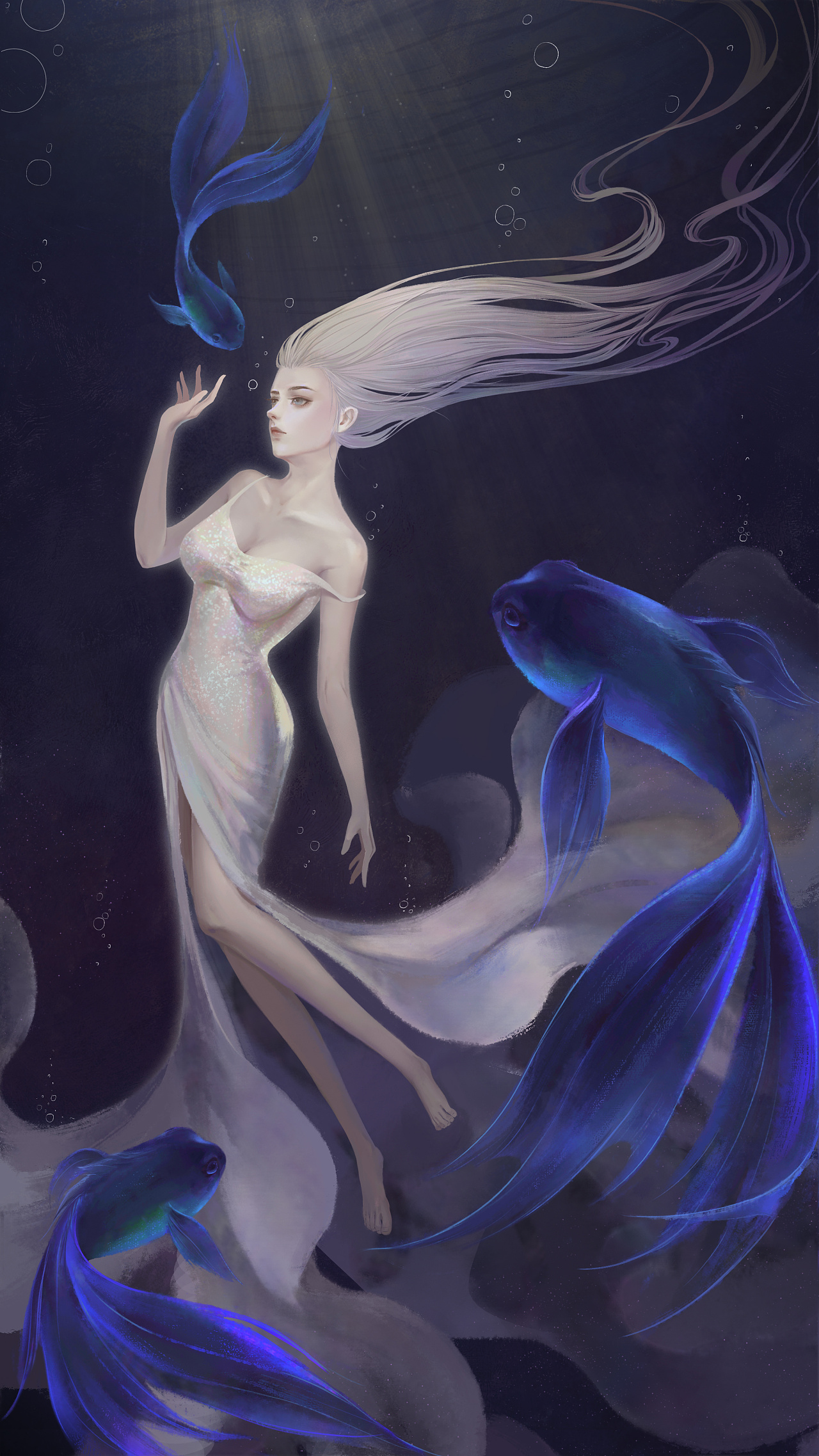 水中少女|插画|商业插画|无言chikoto - 原创作品 - 站酷 (zcool)