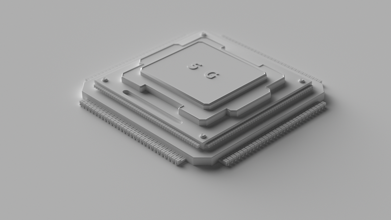 c4d芯片建模练习-oc渲染器&ps