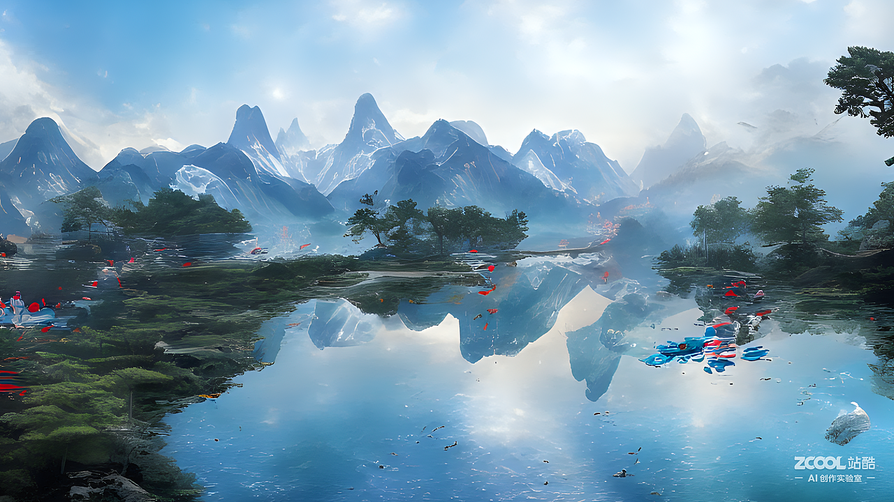 #AI创作实验室#山水（图ZMzIzNTI2MTQ0） - AI作品 - 站酷设计师东海南山路原创素材 - 站酷ZCOOL