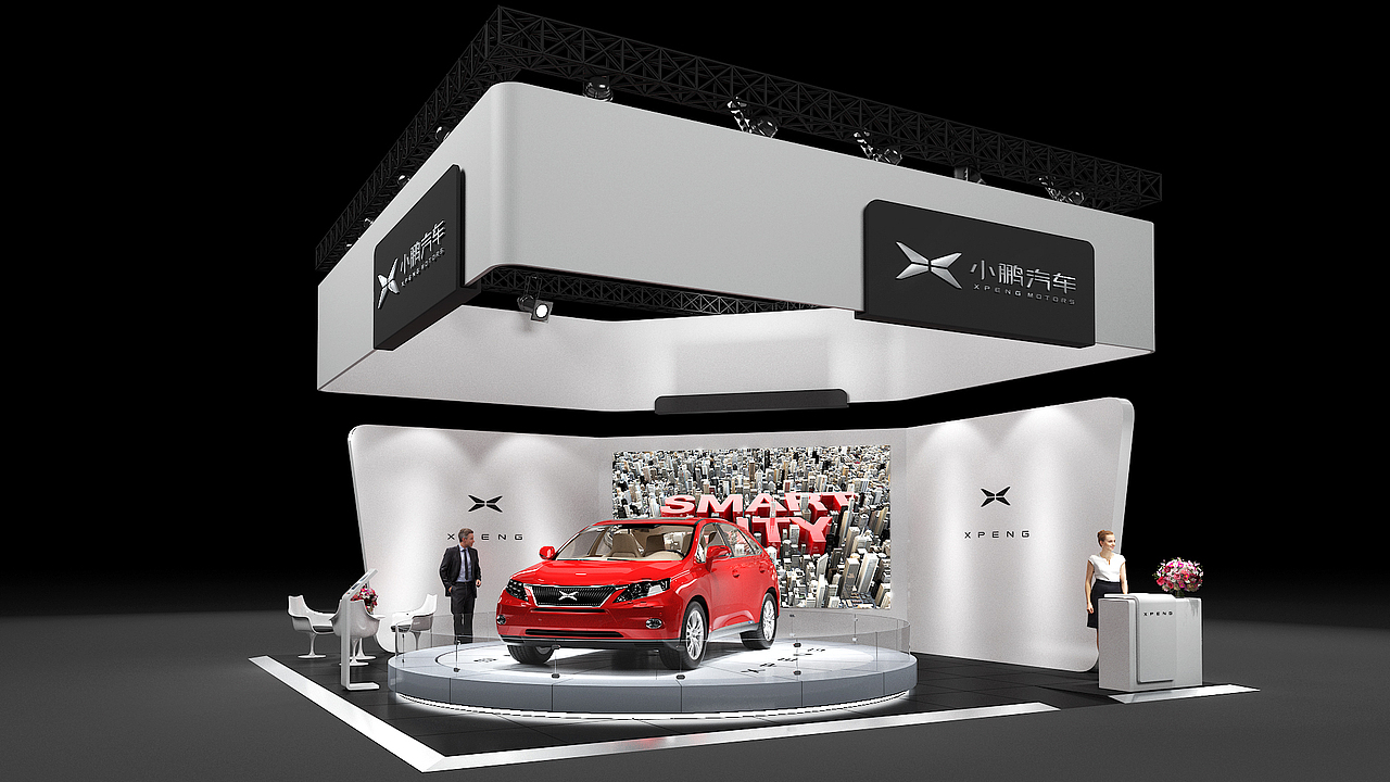 CES2018 小鹏汽车展位（图ZMTQ4MzAyMzgw） - 其他三维 - 站酷设计师ChampionWANG原创素材 - 站酷ZCOOL