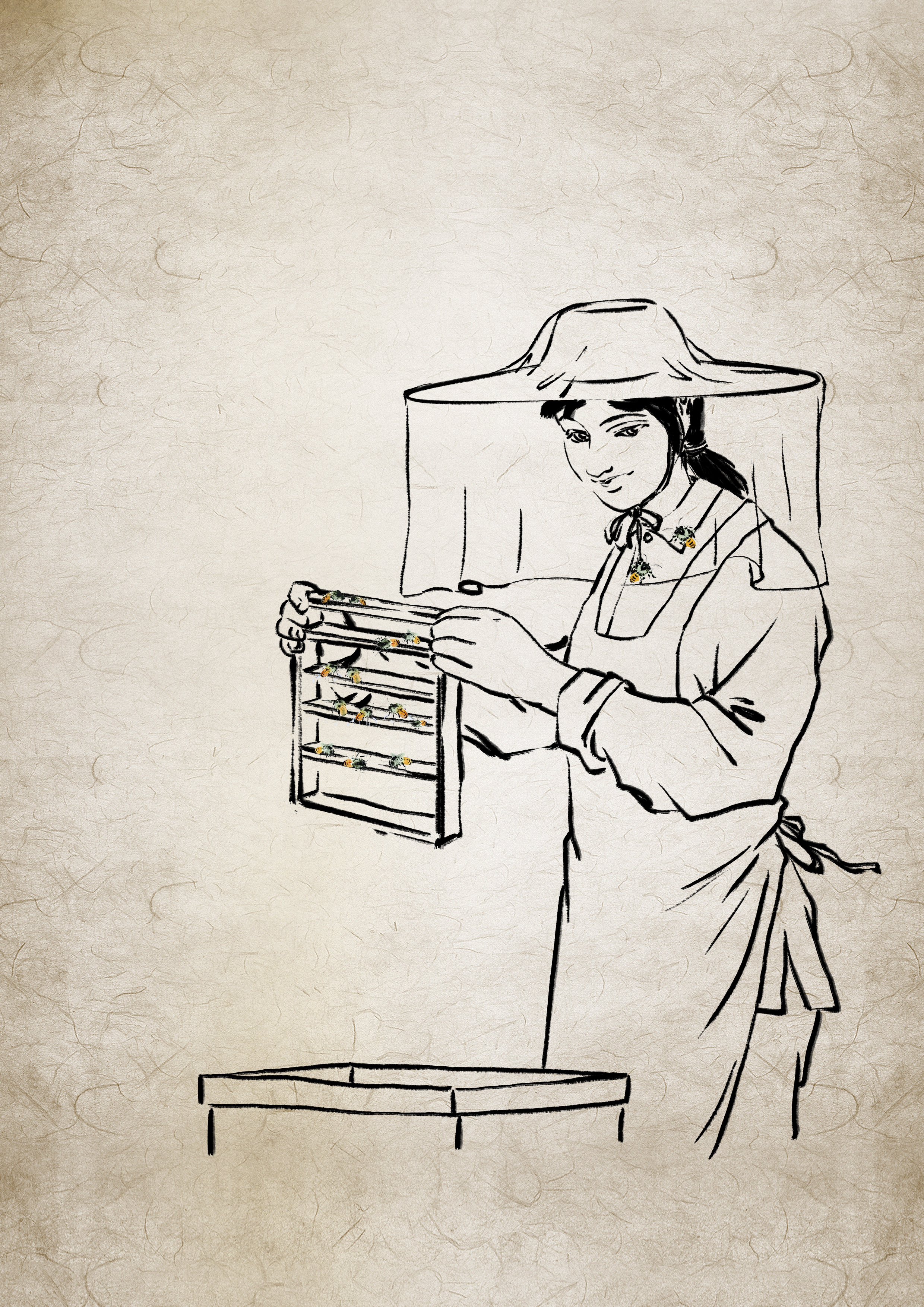 采蜂蜜的姑娘——为蜜梓源设计的人物形象