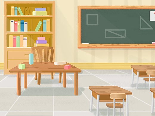 儿童插画-教室