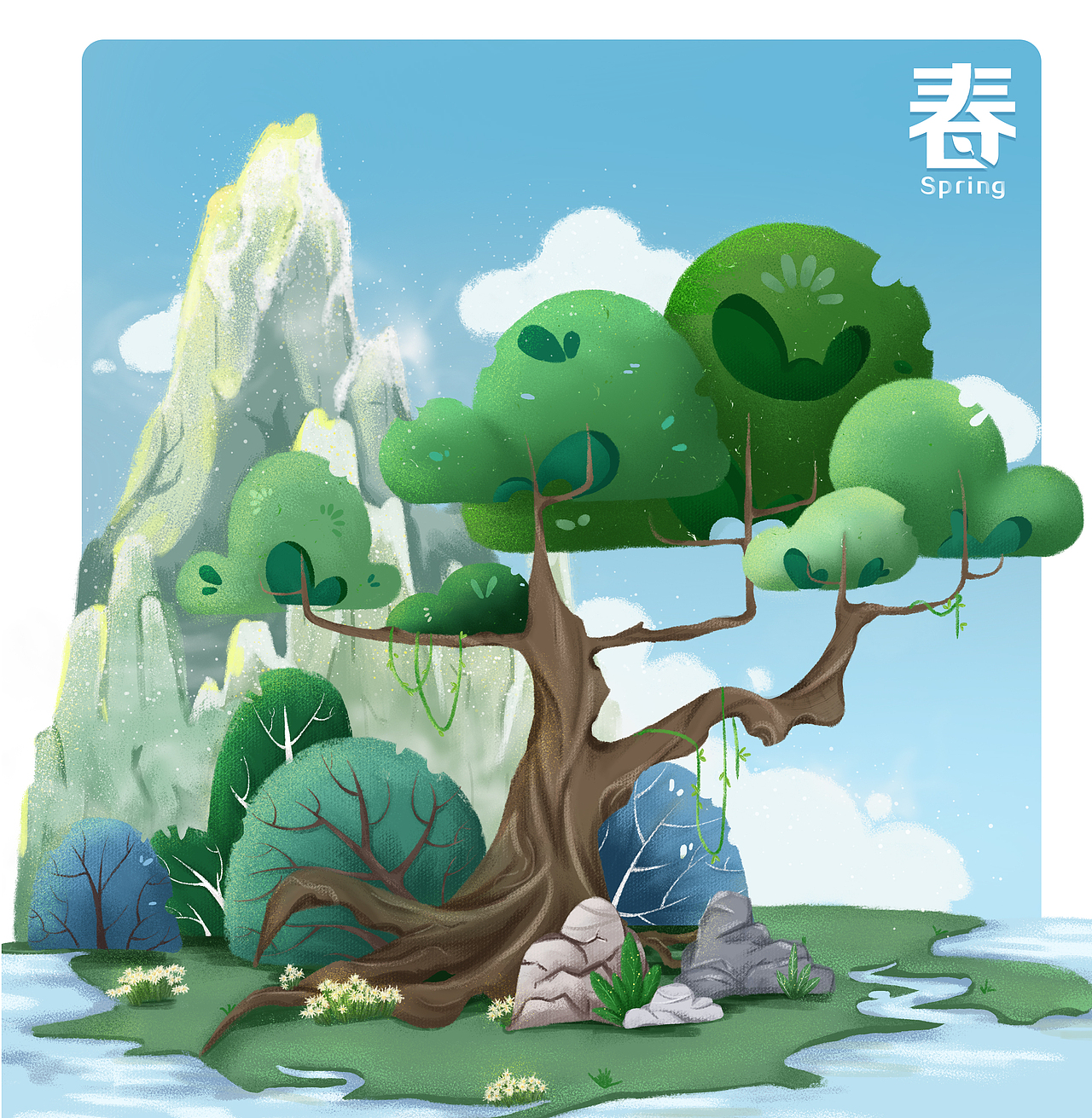 春夏秋冬（图ZMTg2NDA5NjUy） - 创作习作 - 站酷设计师张大嘴嘴嘴原创素材 - 站酷ZCOOL