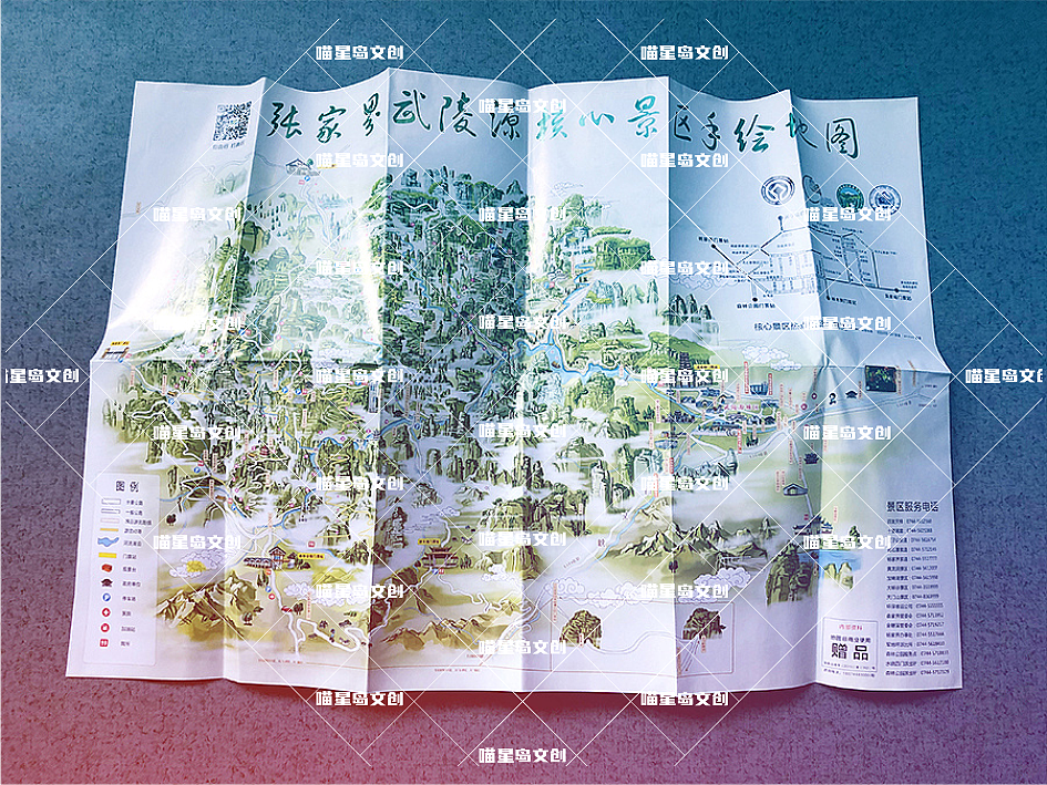 旅游手绘地图，景区手绘地图，智慧旅游导览图，喵星岛