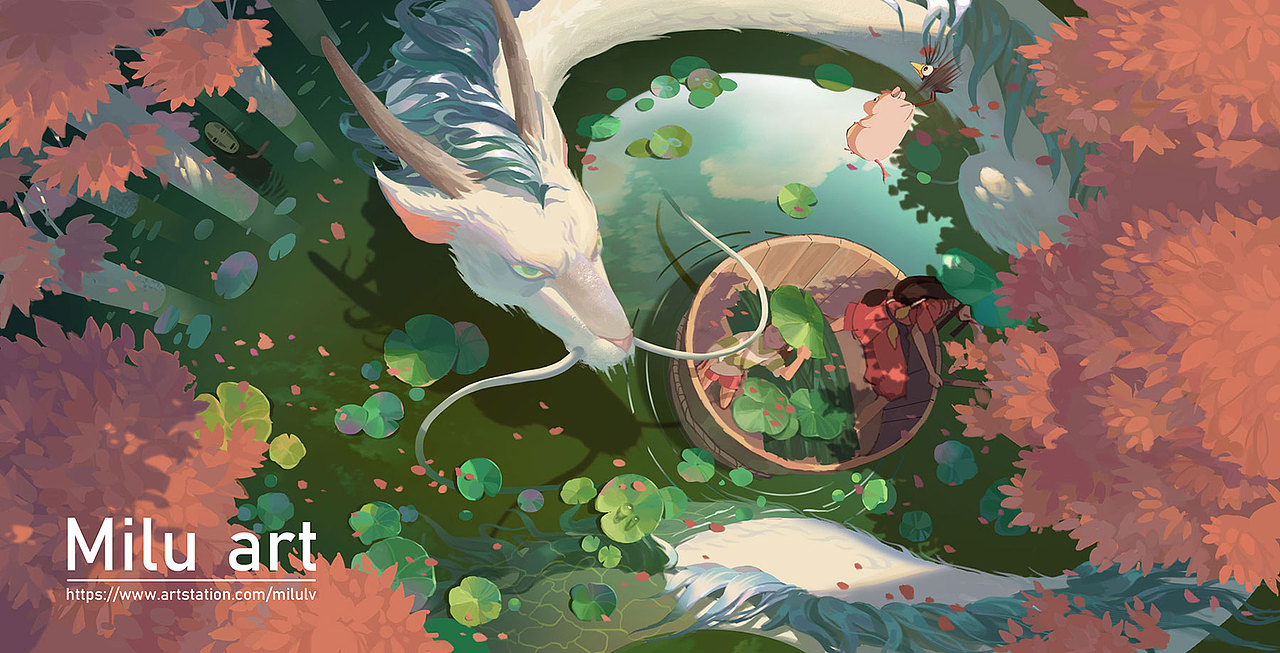 千与千寻同人图（图ZMTY3NTE5NzA4） - 游戏原画 - 站酷设计师迷鹿先声原创素材 - 站酷ZCOOL