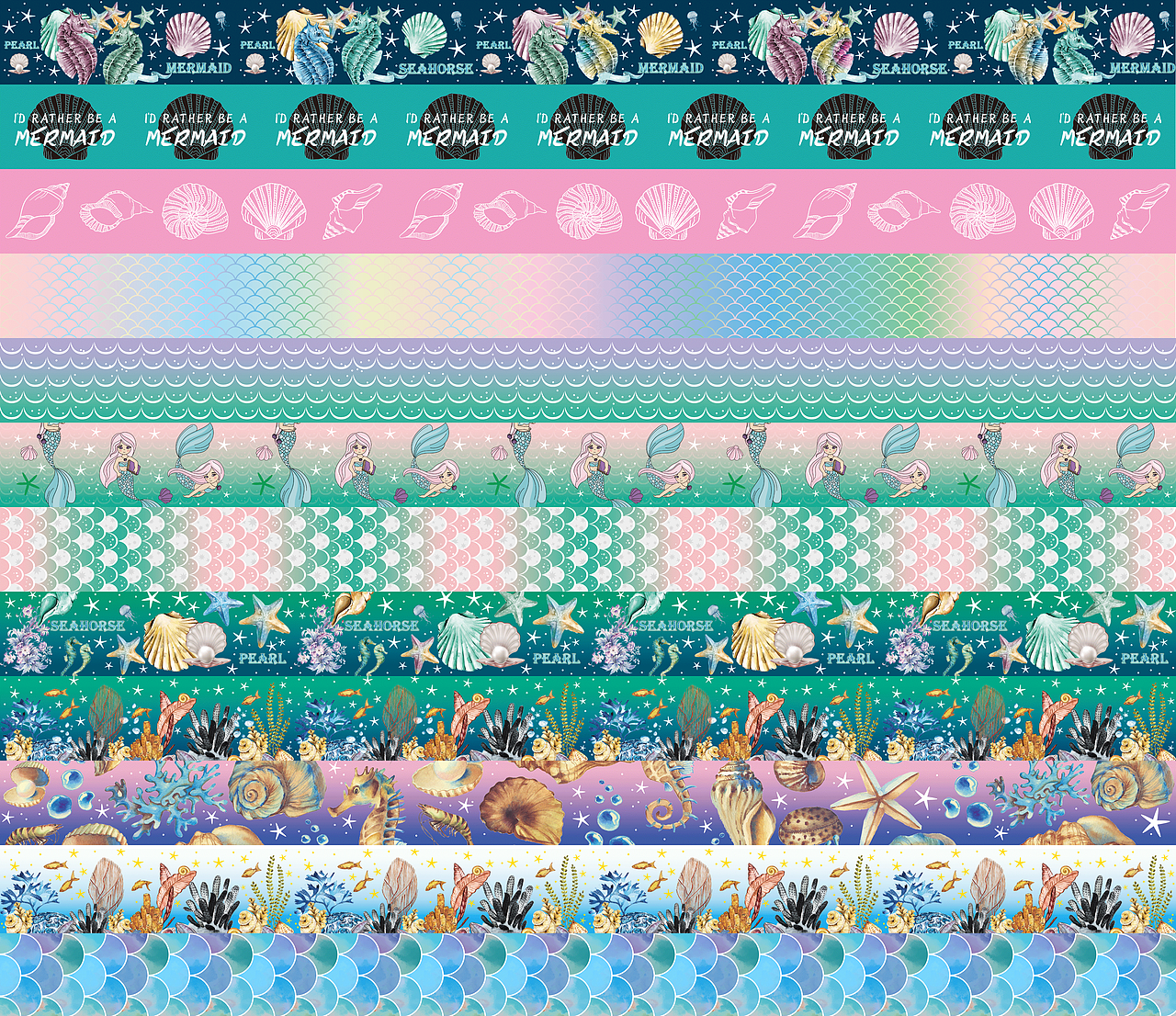 胶带产品图案设计-美人鱼系列