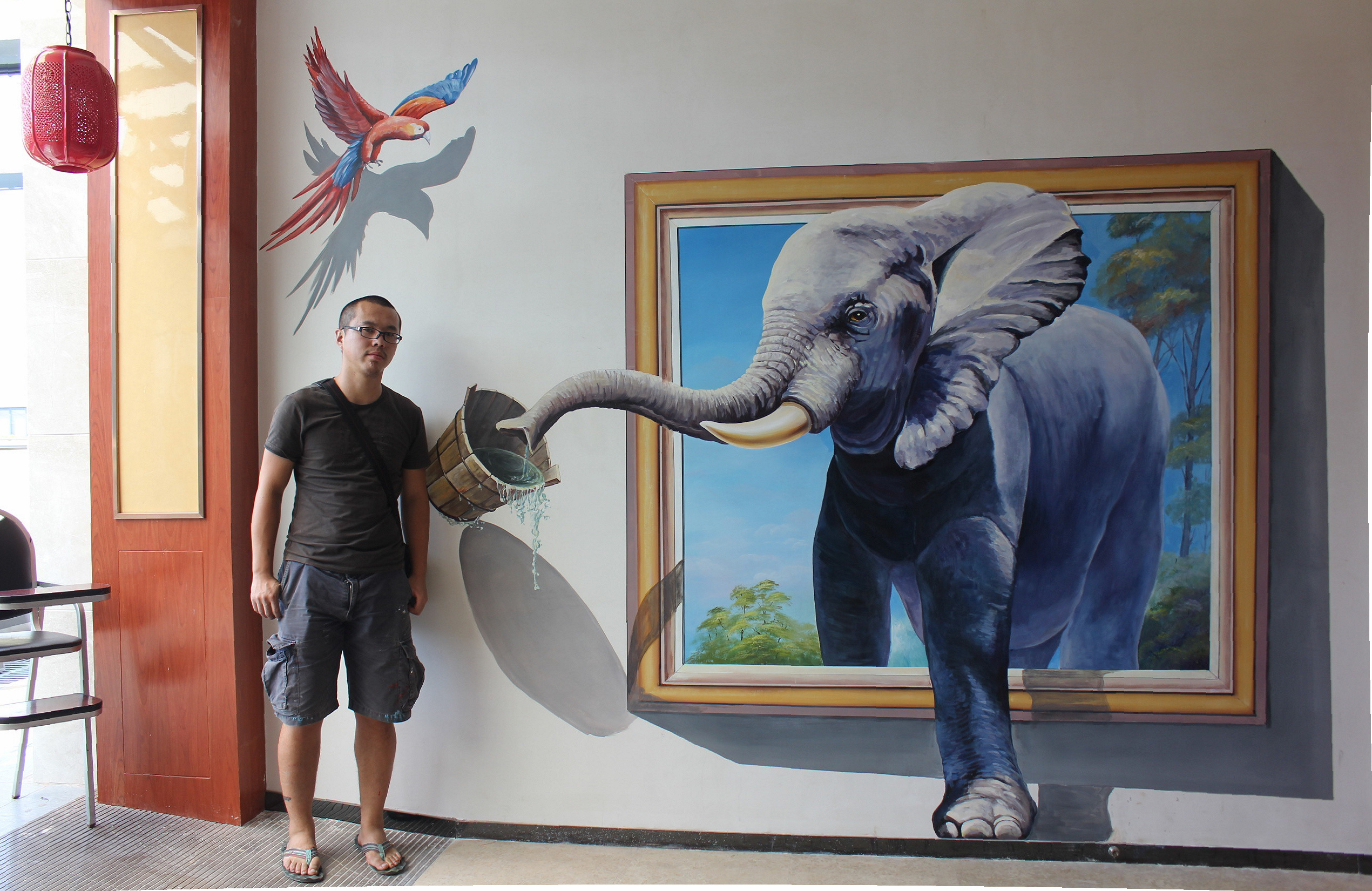 以前画的3d壁画