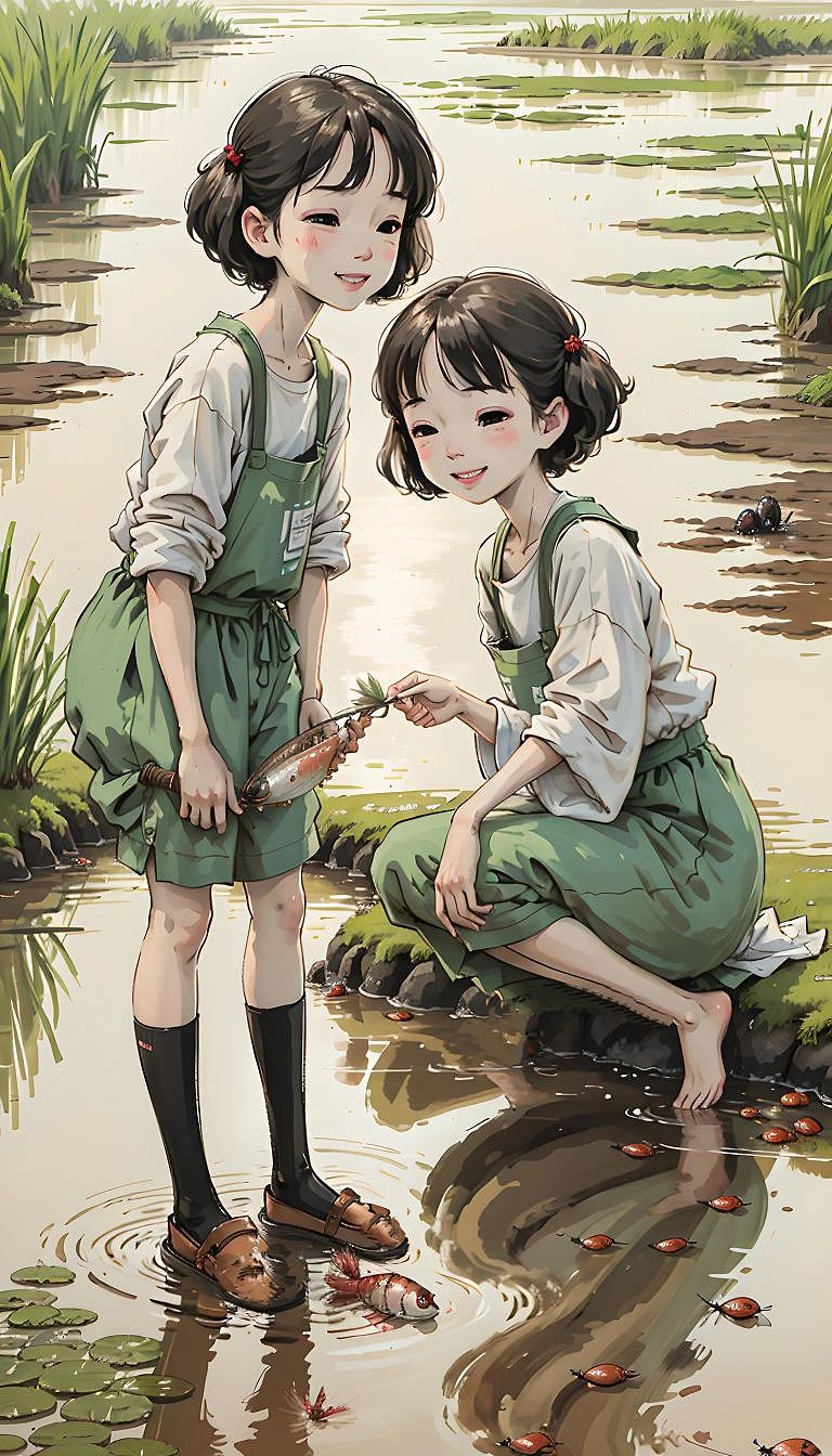 乡间的草帽女孩