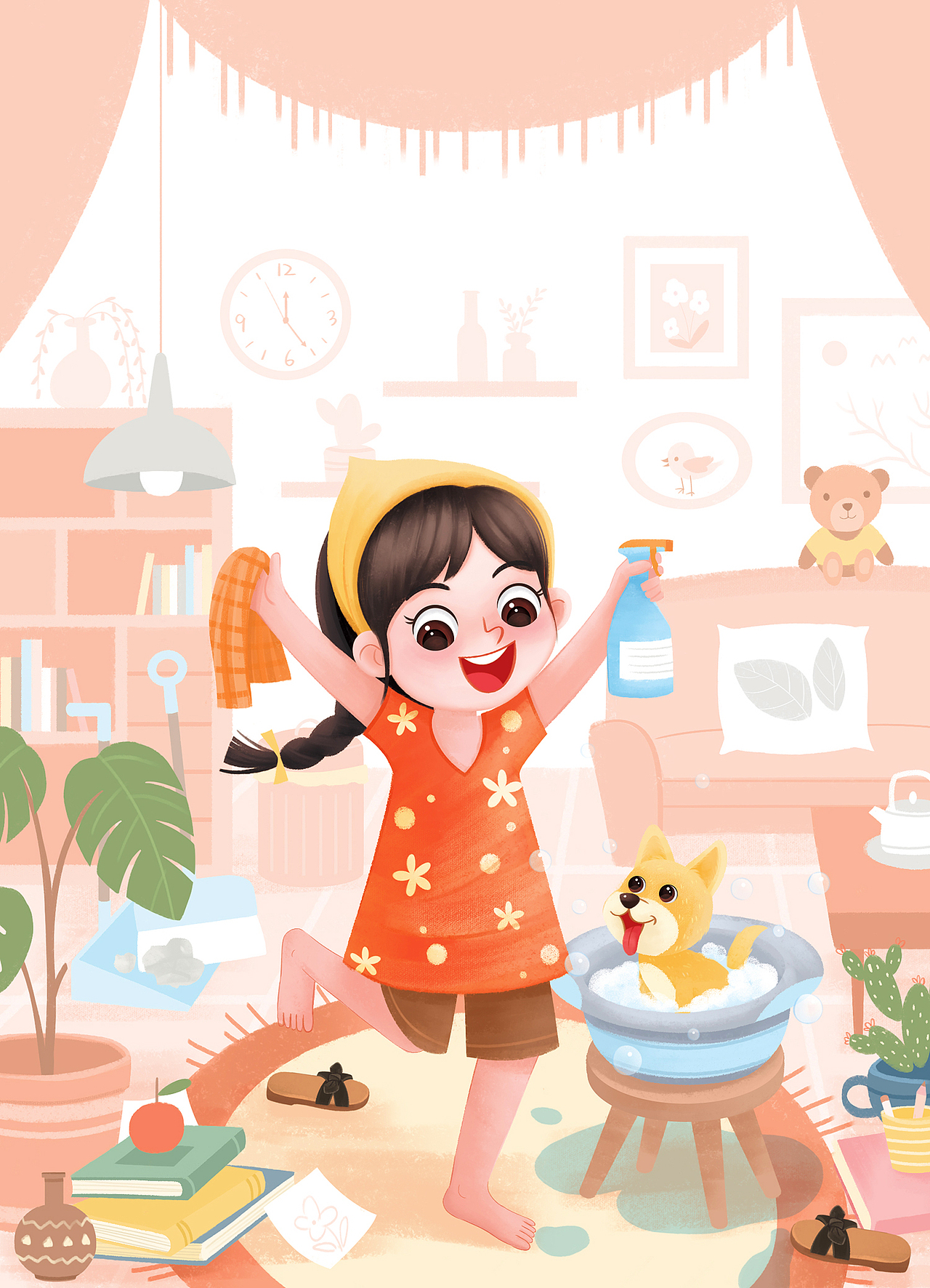 《小学生导读》2020封面插图（图ZMjA3ODgyODMy） - 儿童插画 - 站酷设计师Moly插画原创素材 - 站酷ZCOOL