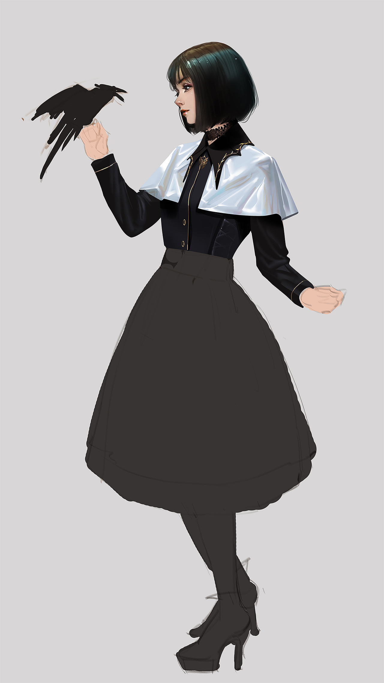 看到一个好看的小姐姐，有灵感画了一张图（图ZMjYxMTY2MjE2） - 商业插画 - 站酷设计师Peter肖吉原创素材 - 站酷ZCOOL