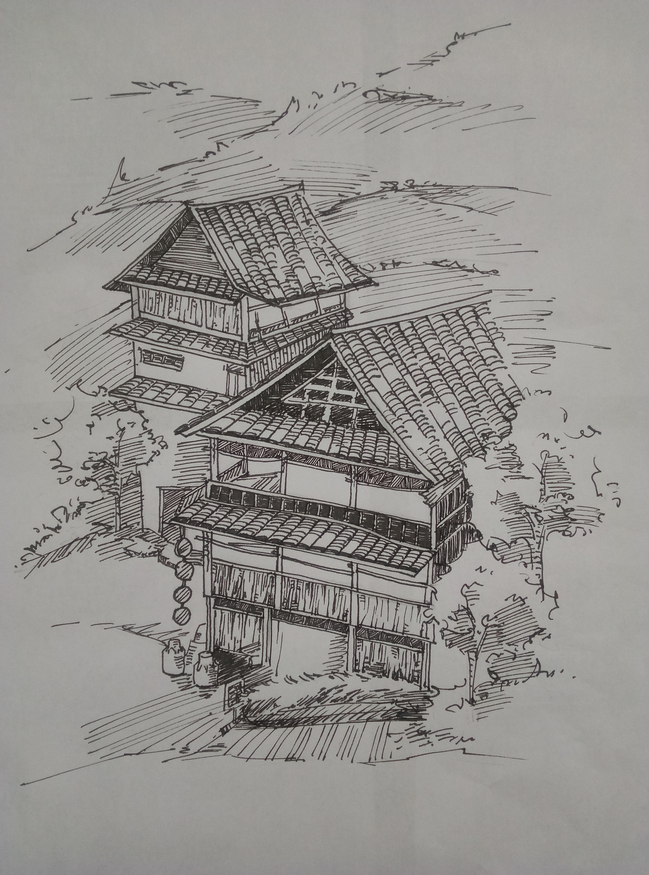 柳州三江采风场景速写