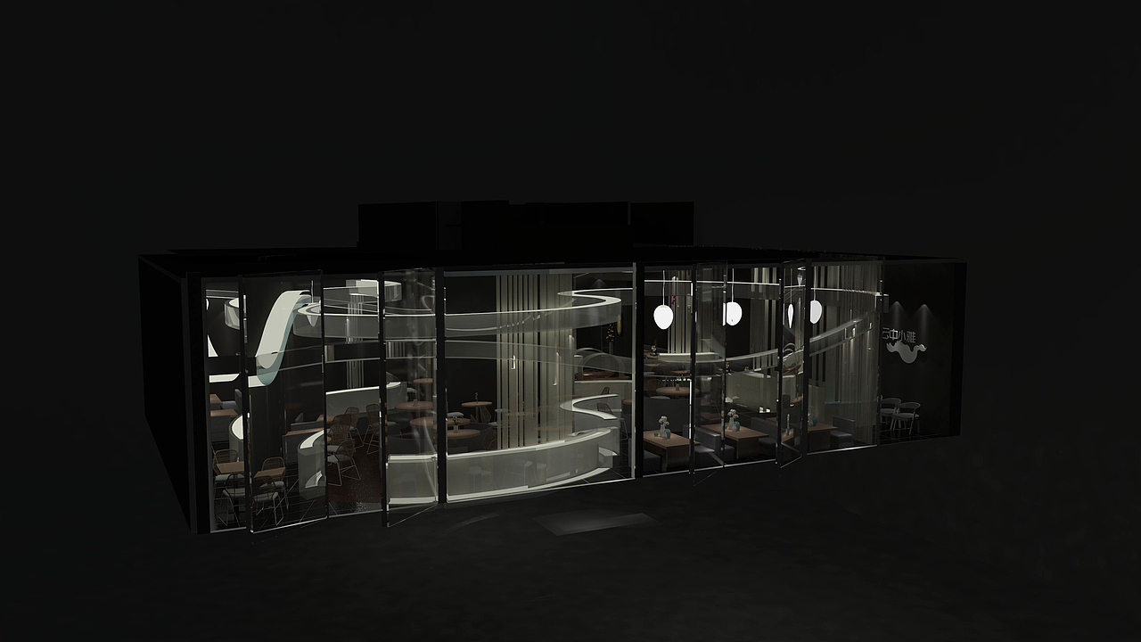 流水主题餐厅设计-本科室内设计作业