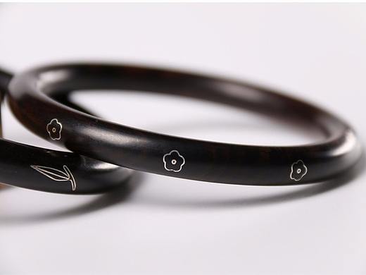 朴度\暗香 手镯\文艺\嵌银丝\礼品\紫光檀\