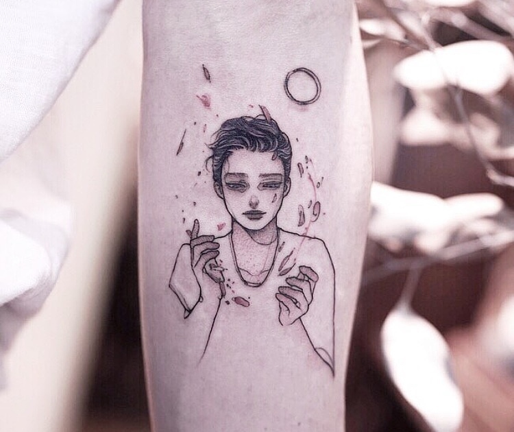 卡通人物设计纹身赏析.动漫风格.佳佳刺青图案定制设计