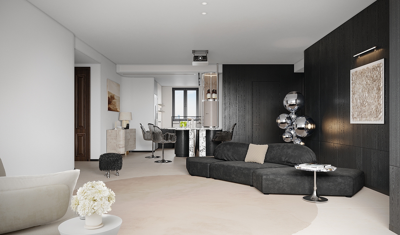 近期渲染，现代客餐厅