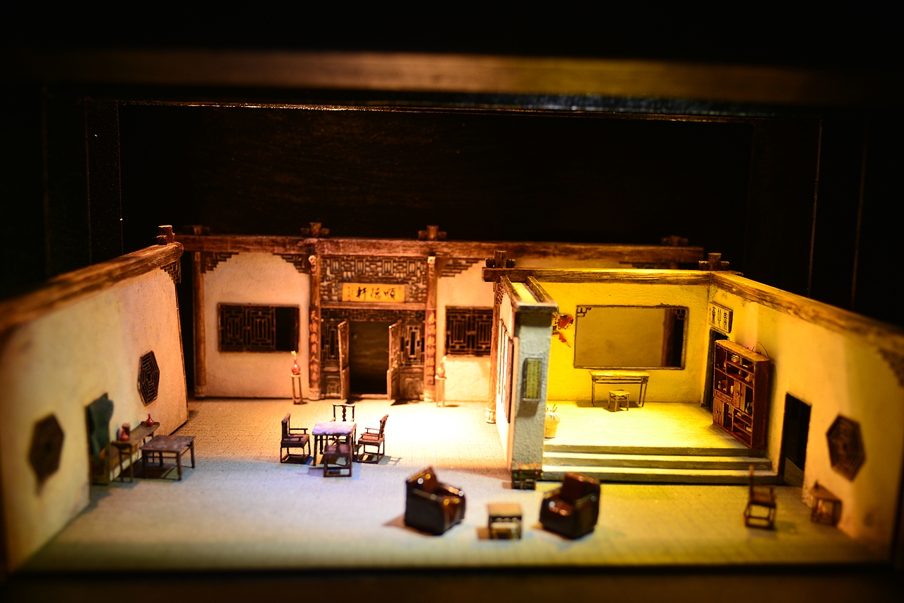 根据曹禺《北京人》做的镜框式舞台模型