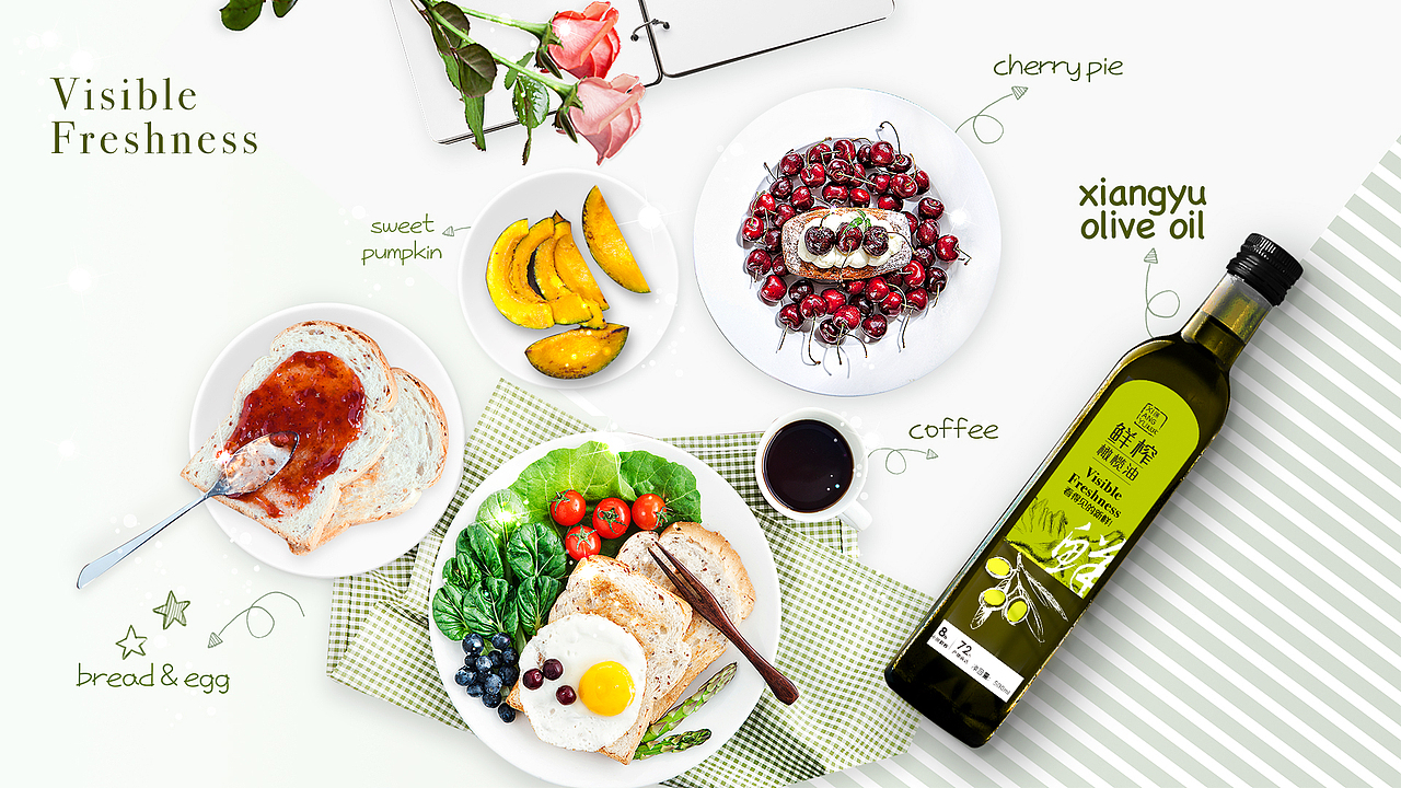 北纬33祥宇橄榄油国风包装瓶贴设计