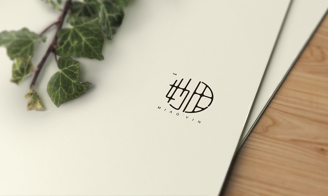 妙因茶餐厅logo、名片、茶饼设计