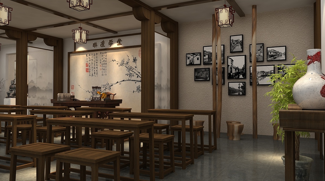 非遗学堂文化馆设计3d效果图|三维|场景|3d设计师ng男 - 原创作品