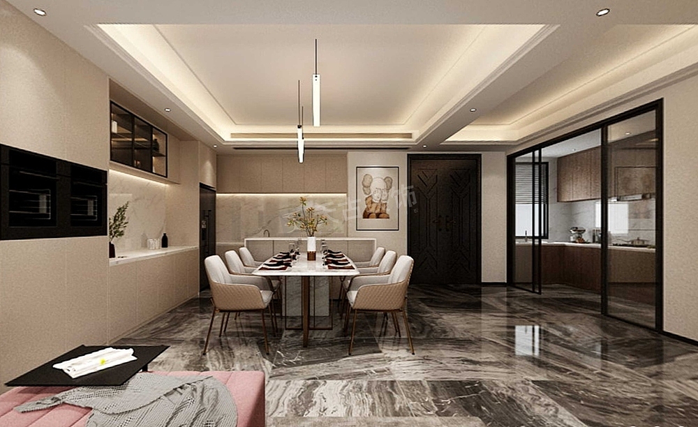 龙湖舜山府装修,叠拼别墅轻奢风格设计,天古设计师赵耀