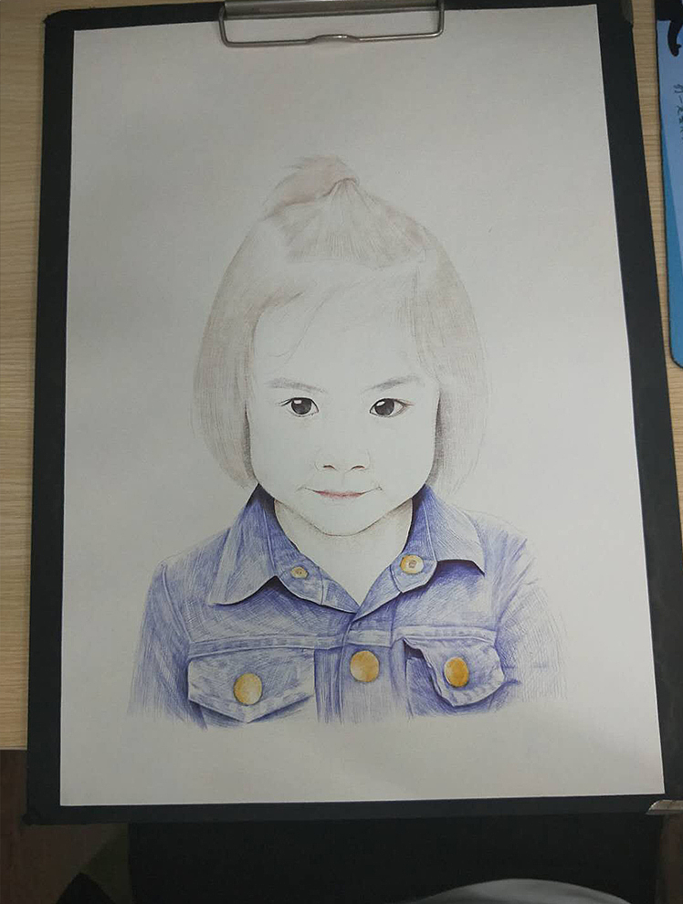 儿童宝贝圆珠笔画《瑶瑶》