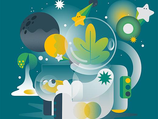 宇航员和金鱼（个人主页-ZNDc4NzY4MjA=） - 创作习作 - 站酷设计师一跟头原创素材 - 站酷ZCOOL