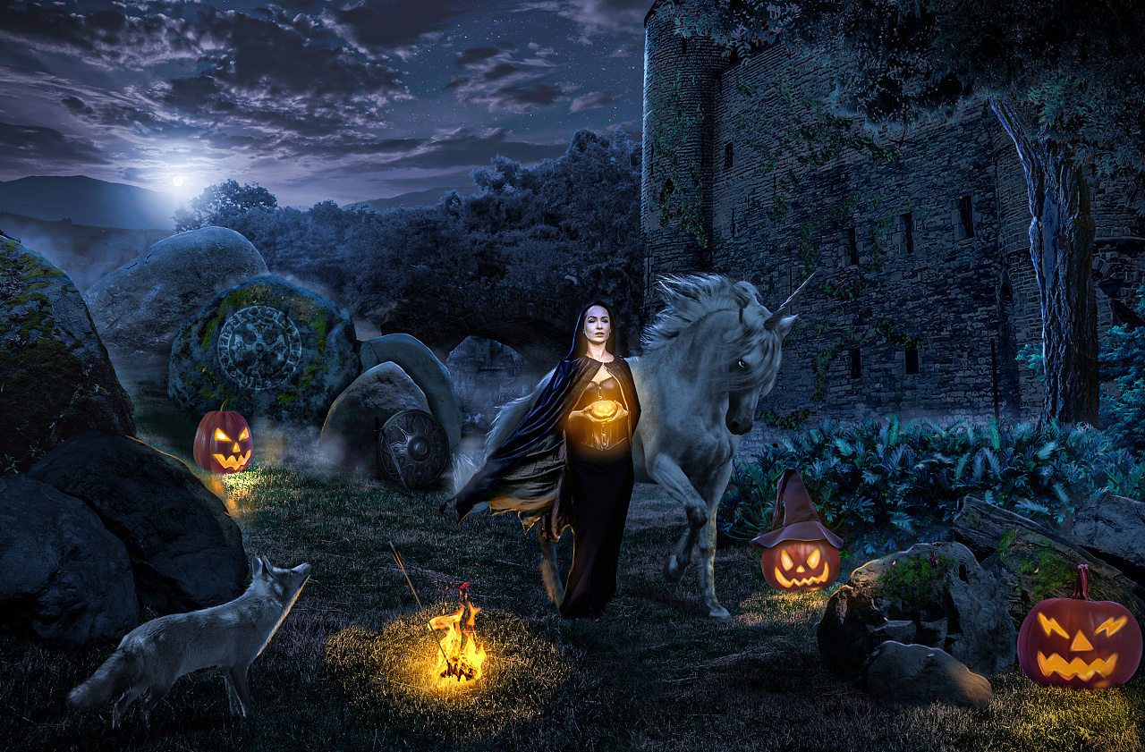 冷色系合成海报