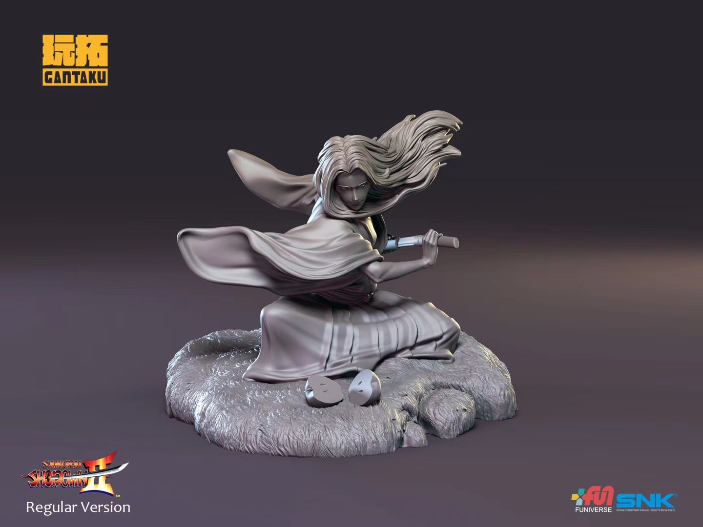 玩拓设计开发的《侍魂2》橘右京 1/8 雕像公布3d建模图