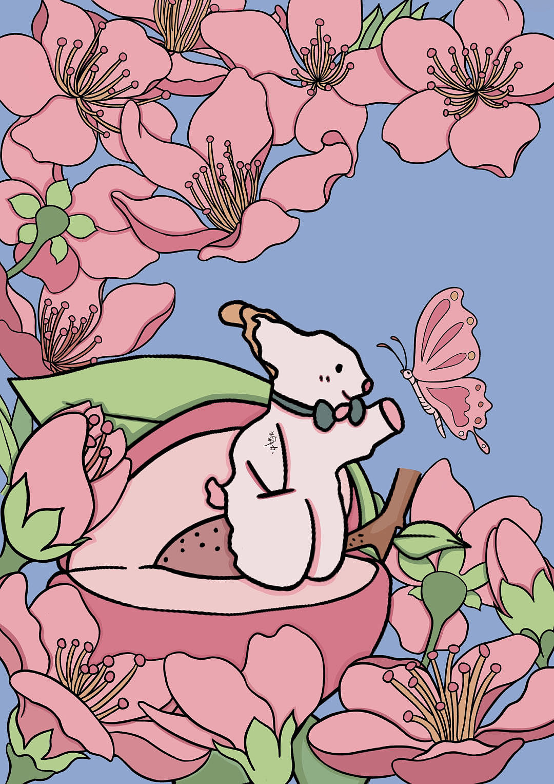 桃花半命题（图ZMzQwMjk0MjQ0） - 创作习作 - 站酷设计师遇玉愈原创素材 - 站酷ZCOOL