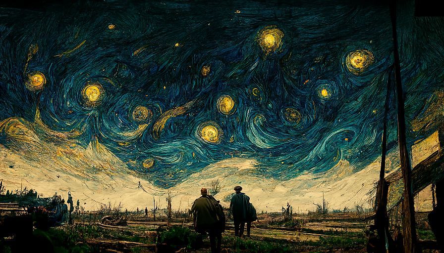 《再现梵高》插画（图ZMzIzNzY5ODM2） - AI作品 - 站酷设计师YIKOi原创素材 - 站酷ZCOOL