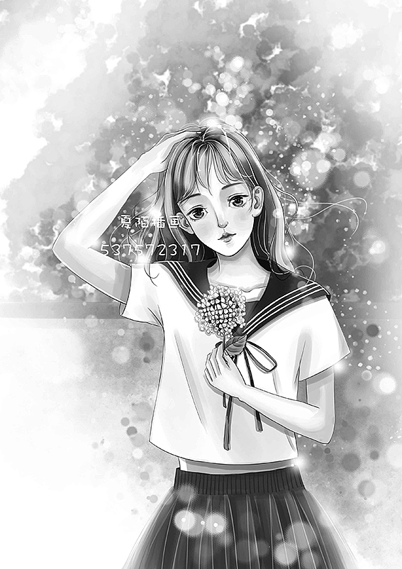 给花火画的一些黑白插画（图ZMTM1OTI4MTA0） - 商业插画 - 站酷设计师夏陌插画原创素材 - 站酷ZCOOL