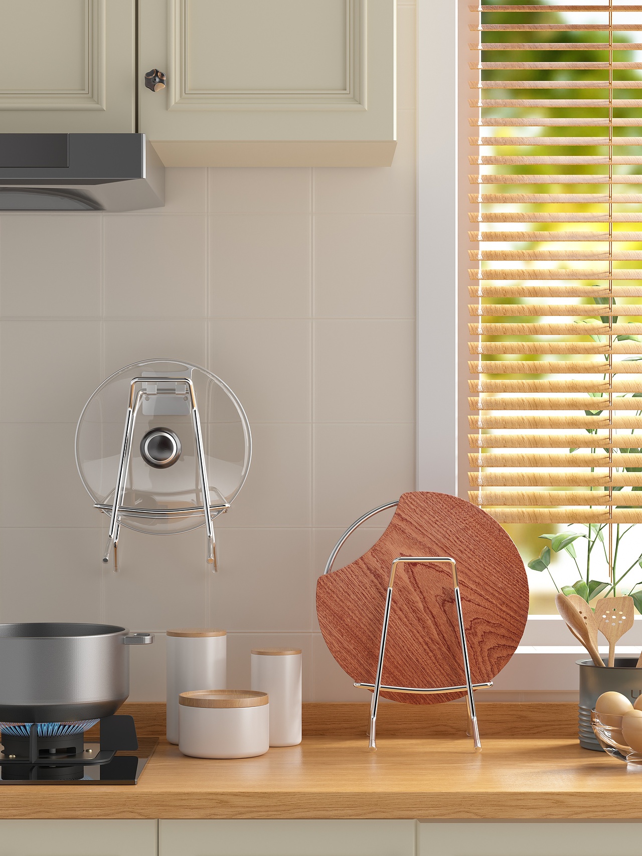 电商产品图#C4D#一些厨房挂件置物架3D渲染合集