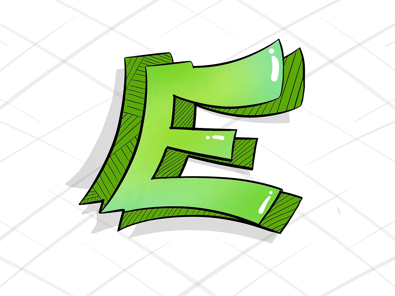 写了九个字母创意涂鸦样式