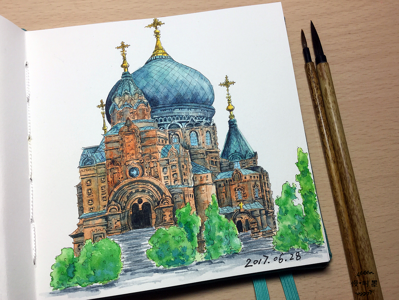 索菲亚教堂（图ZODQ4NzAzMzY=） - 创作习作 - 站酷设计师时墨27原创素材 - 站酷ZCOOL