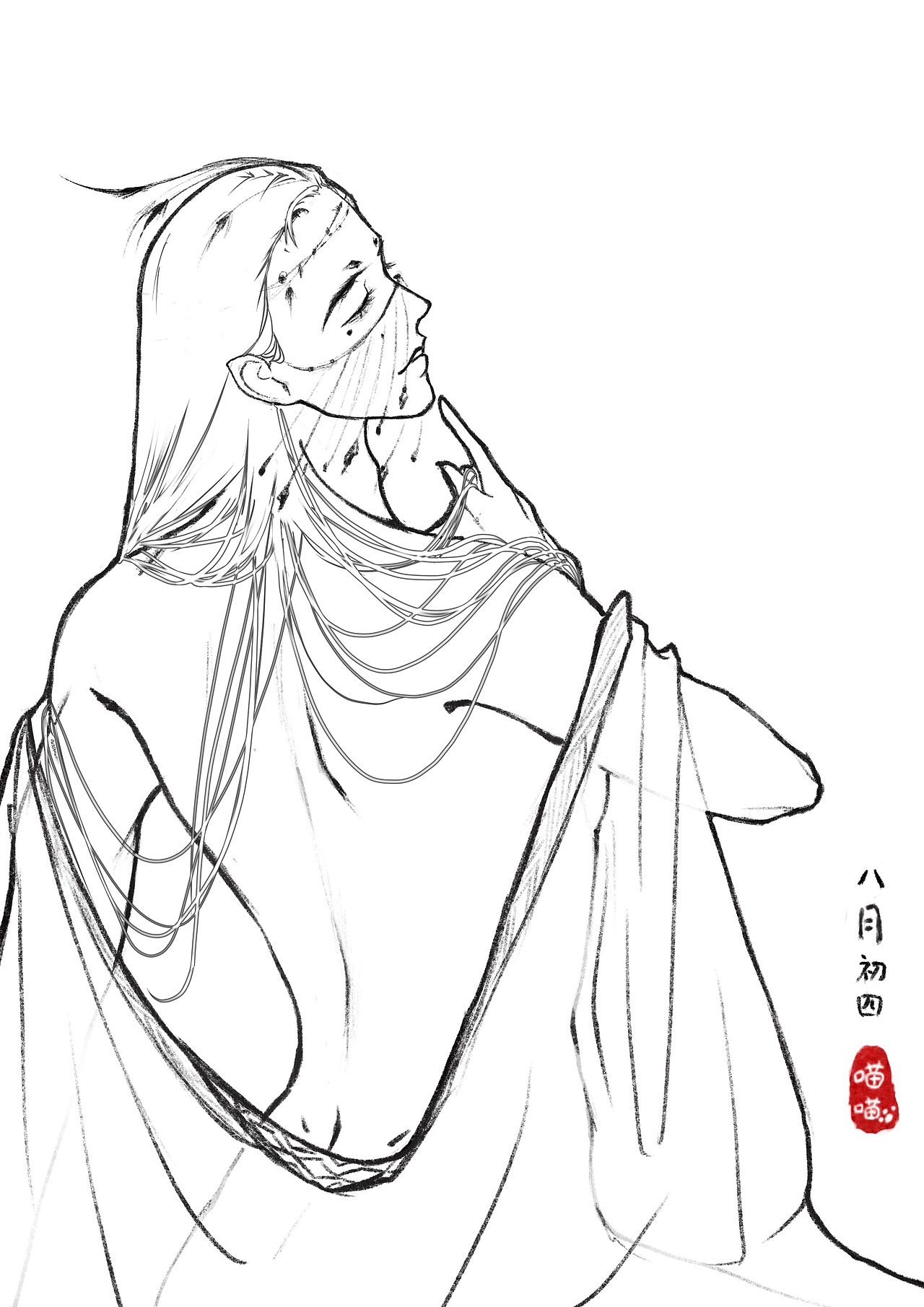 妖娆美人儿「古风线稿速写」