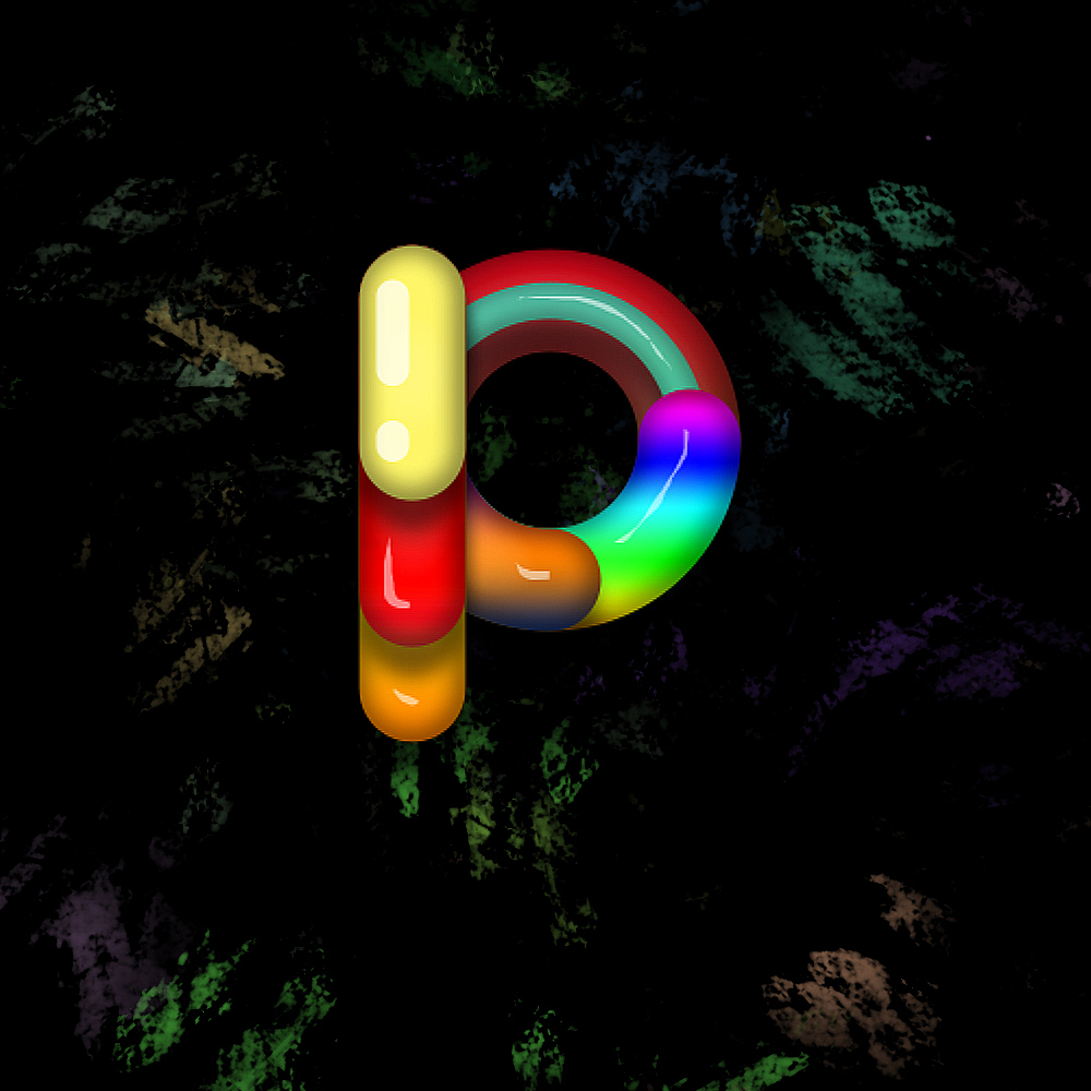 彩虹玻璃糖果字母