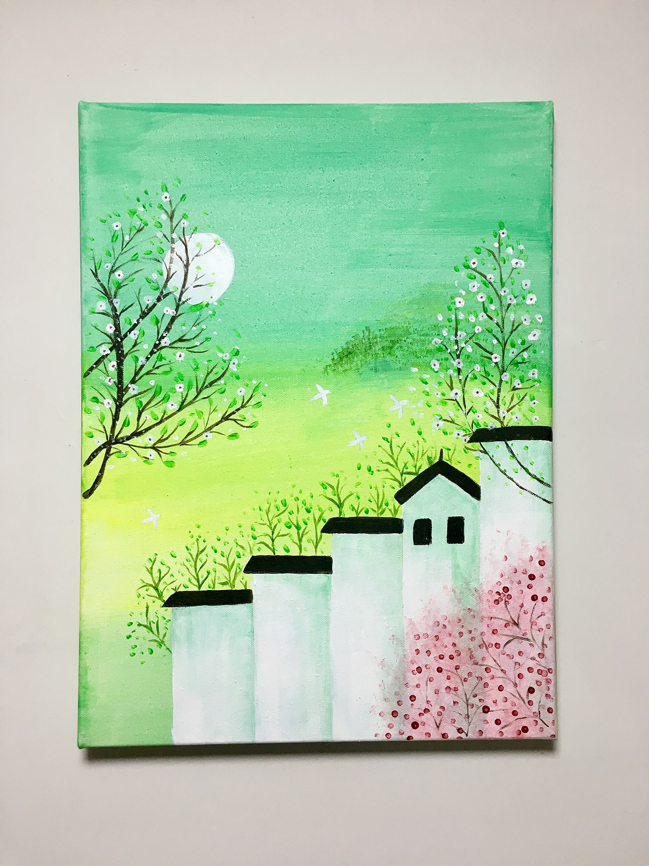 家乡-丙烯画|纯艺术|绘画|vickyzh3 - 临摹作品 - 站酷 (zcool)