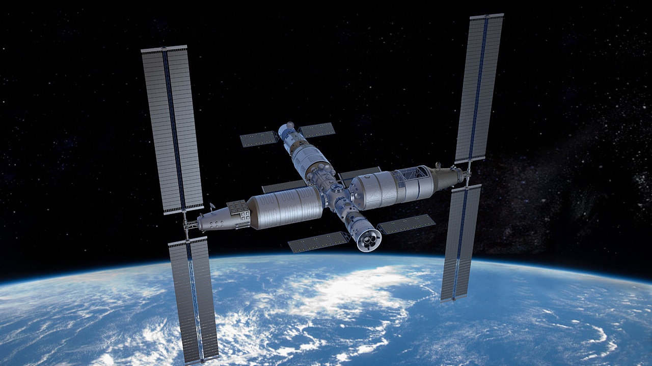 中国空间站 天宫 神舟 3d三维全息模型 space station